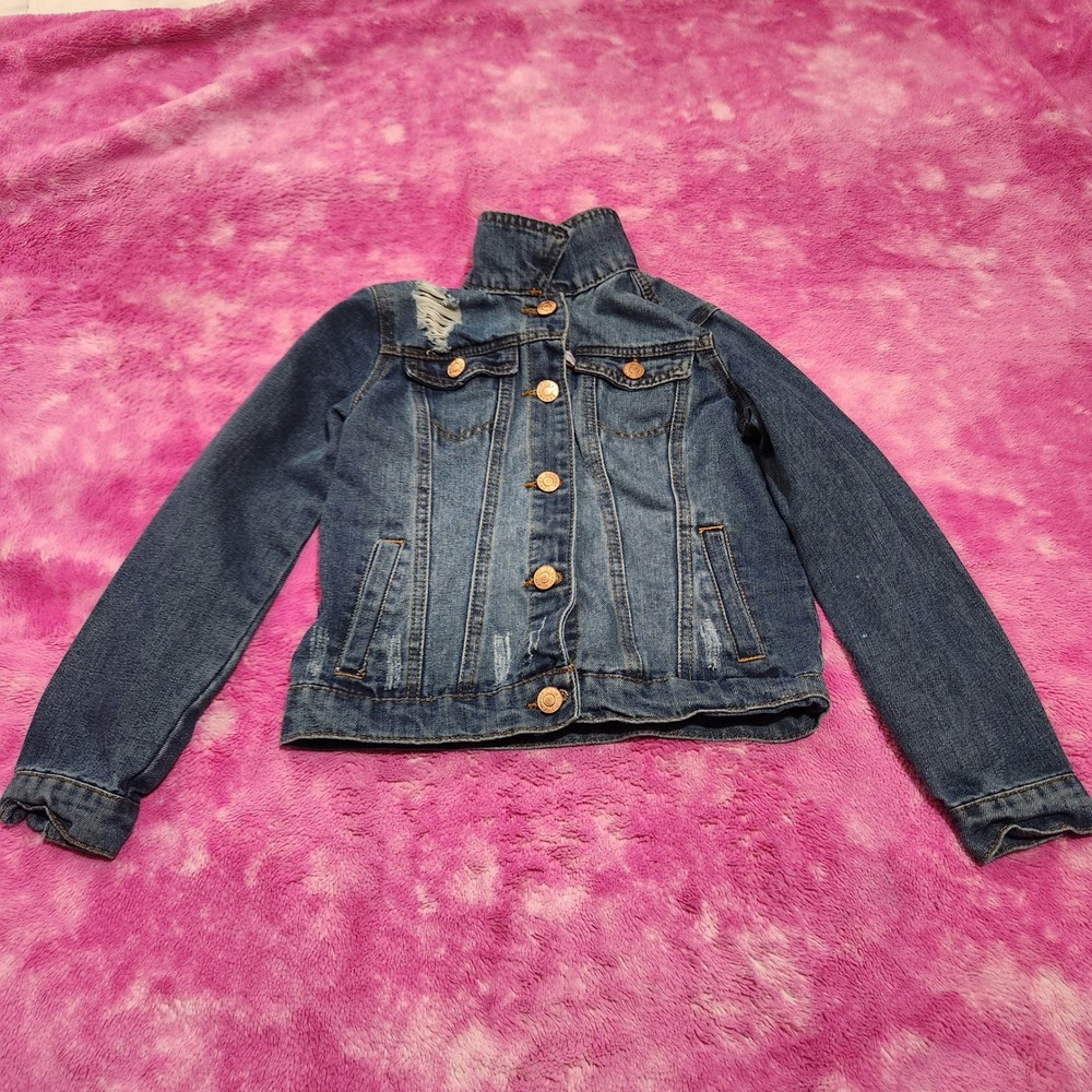 Tommy Bahama Girl Denim Jacket Size‎ 8 Medium Wash Blue Jean Jacket